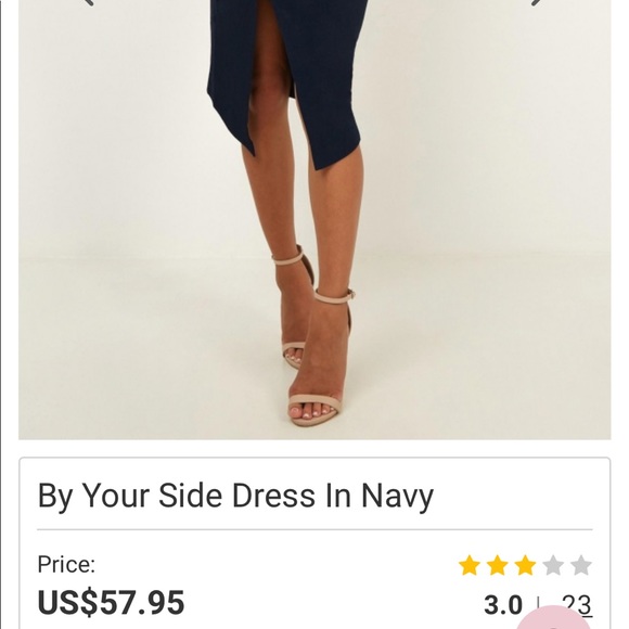 SHOWPO “By Your Side” dress in Navy. - Picture 2 of 3
